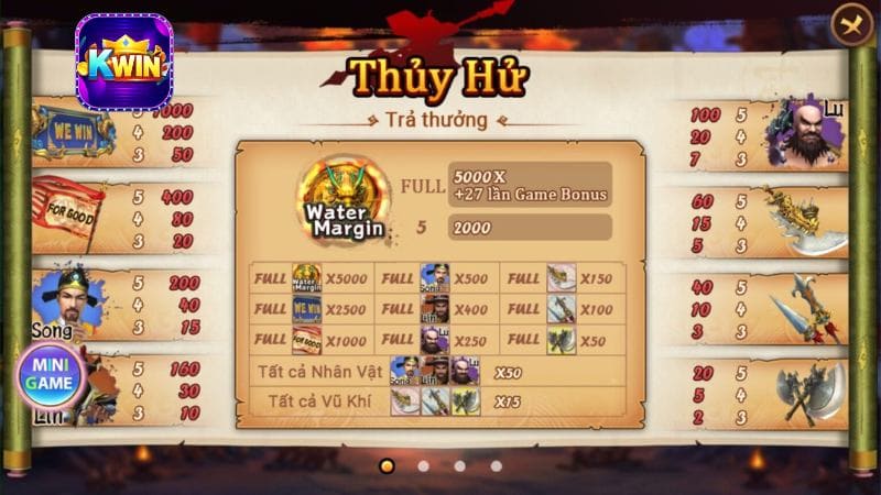 Game nổ hũ cổ trang Thủy Hử